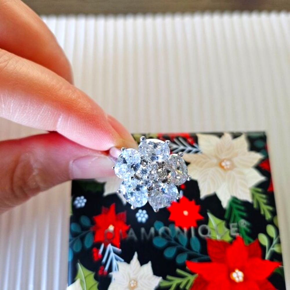 Diamonique QVC CZ Flower Ring